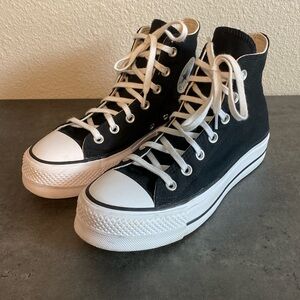 Chuck Taylor All Star Black White Lace Up Canvas Unisex High Top Shoe Sneakers 7